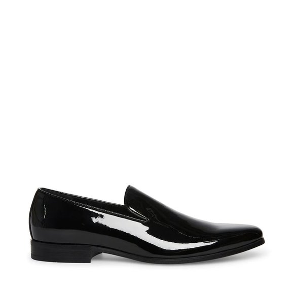 Steve Madden Men's Parigi Black Patent Slip on Formal Shoes NEW Size 7.5 - Picture 2 of 5